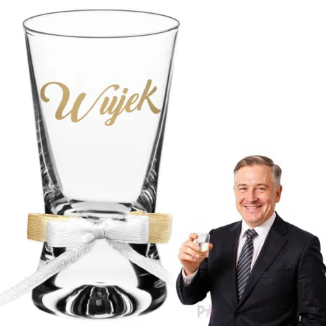 xx kieliszek do wodki wujek gold wedding z kokardka