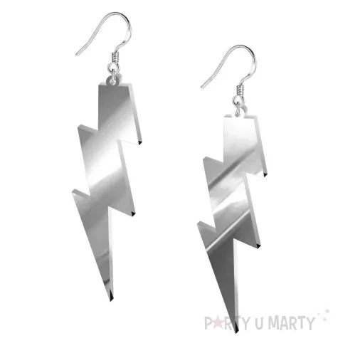 xx kolczyki blyskawice srebrne lustro
