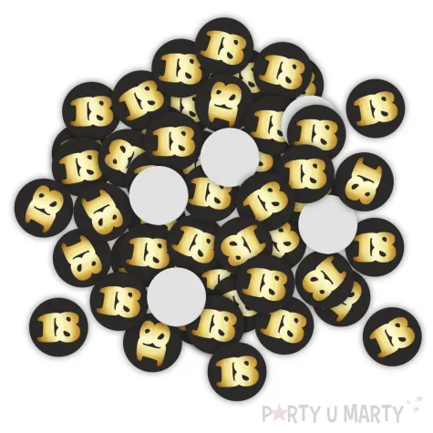 xx konfetti 18 urodziny zloto czarne