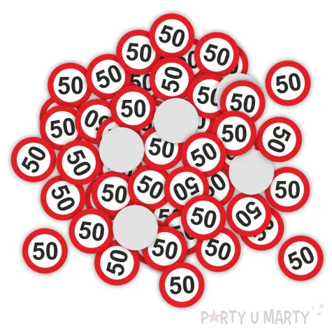 xx konfetti 50 urodziny traffic