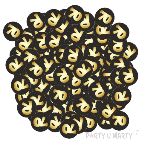 xx konfetti 70 urodziny zloto czarne