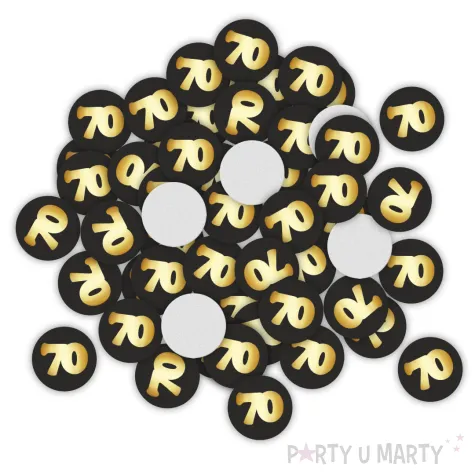 xx konfetti 70 urodziny zloto czarne