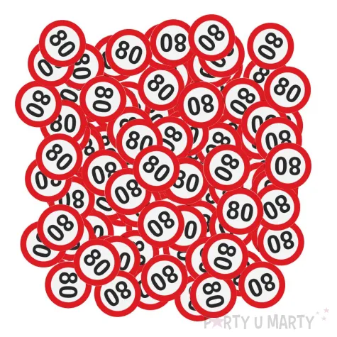 xx konfetti 80 urodziny traffic