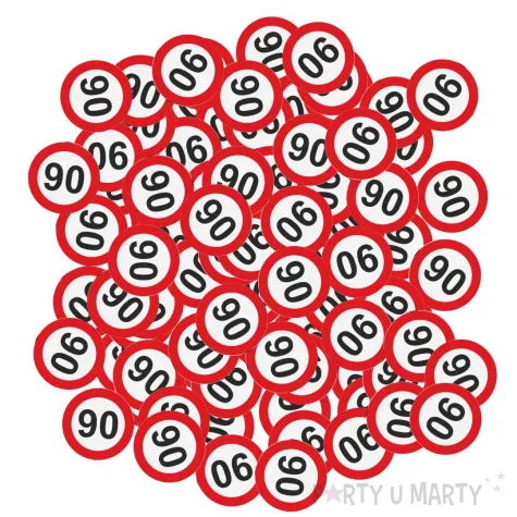 xx konfetti 90 urodziny traffic