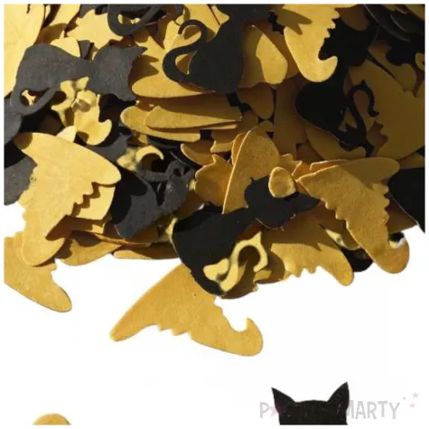 xx konfetti andrzejkowe koty czarno zlote