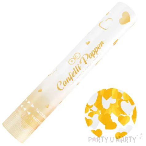 xx konfetti serca bialo zlote 40cm