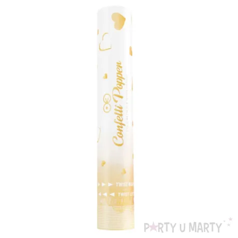 xx konfetti serca bialo zlote 60cm