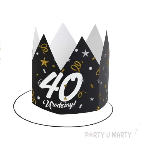 xx korony papierowe 40 urodziny glamour birthday 3 szt