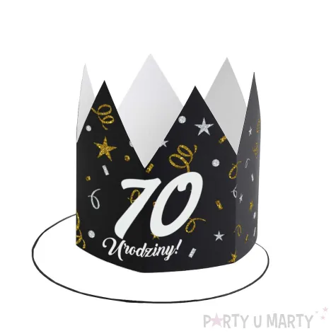 xx korony papierowe 70 urodziny glamour birthday 3 szt