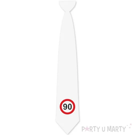 xx krawat bialy 90 urodziny traffic