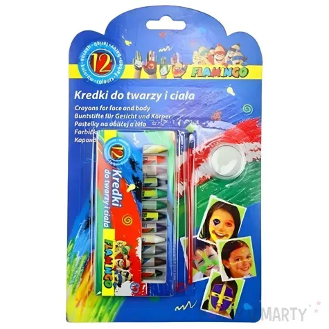 xx kredki do twarzy i cia a 12 kolorow gabka pedzel