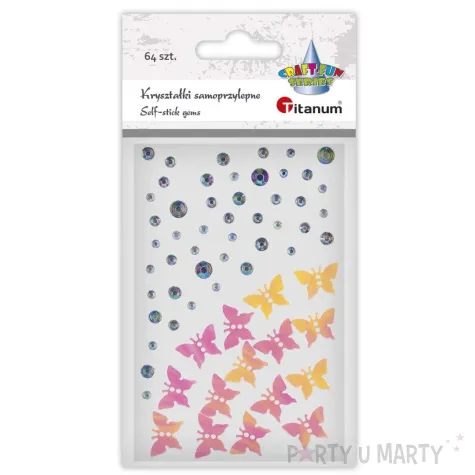 xx krysztalki samoprzylepne motyle 17x112mm 15sz 627666