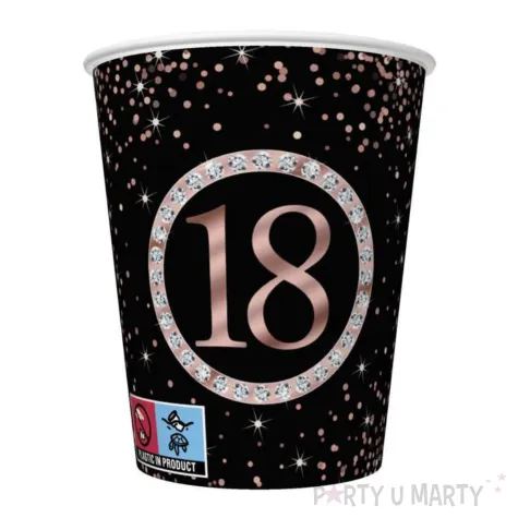 xx kubeczki set rose gold 18th urodziny