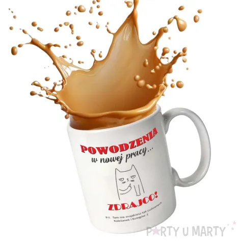 xx kubek powodzenia w nowej pracy kot