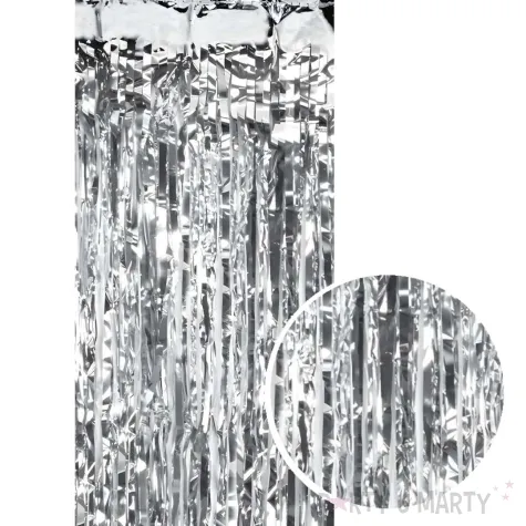 xx kurtyna party srebrny 100x200cm