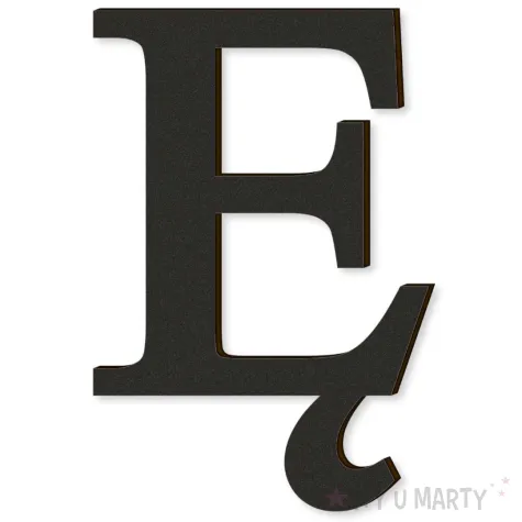 xx litera laminowana times e czarny rozm l