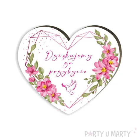 xx magnes na komunie rozowe serce