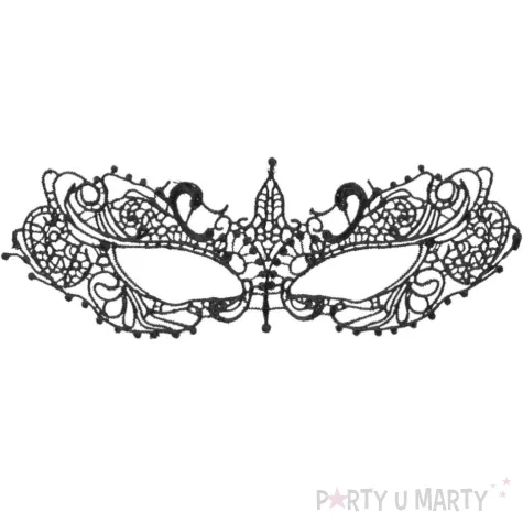 xx maska karnawalowa koronkowa wzor 1 czarny