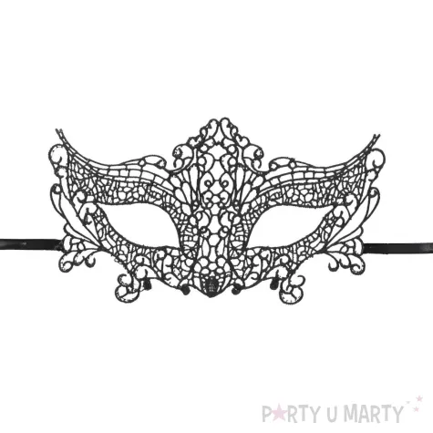xx maska karnawalowa koronkowa wzor 3 czarny