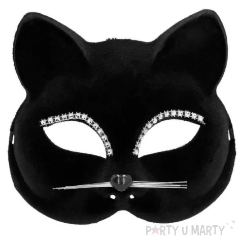 xx maska wenecka czarny kot