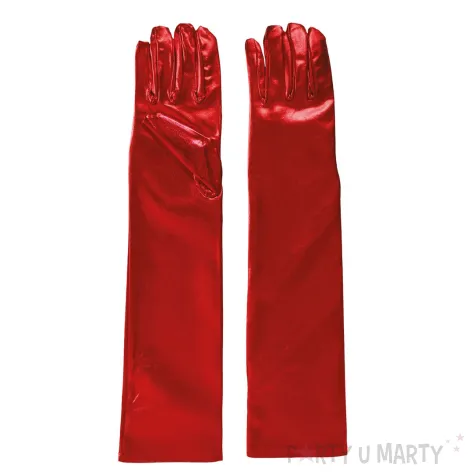 xx metallized gloves 44 cm red