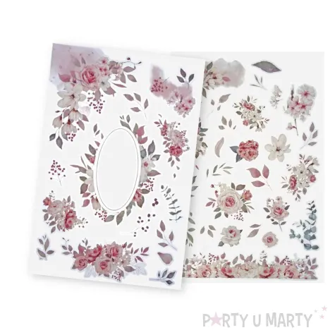 xx naklejka nalepka transferowa kwiaty rozowe 629137