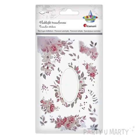 xx naklejka nalepka transferowa kwiaty rozowe 629137