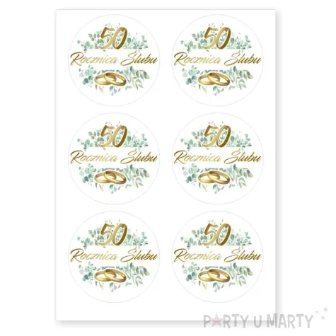 xx naklejki 5 cm 50 rocznica slubu