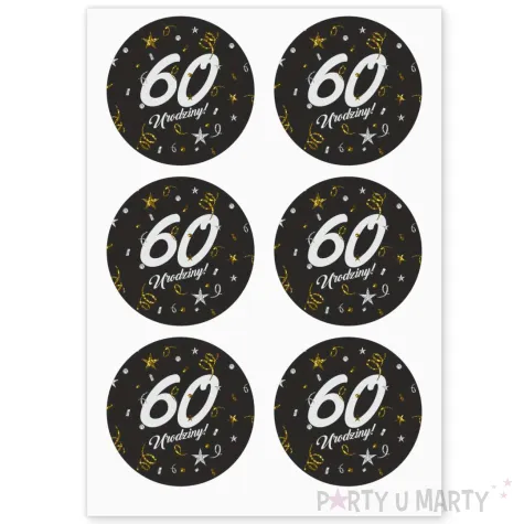 xx naklejki 60 urodziny glamour birthday