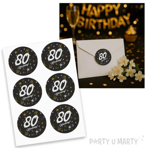 xx naklejki 80 urodziny glamour birthday
