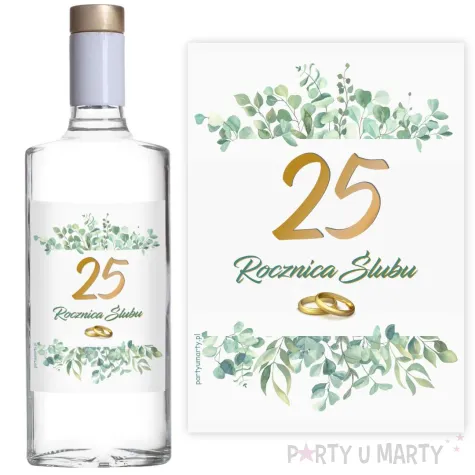 xx naklejki na butelke 25 rocznica slubu