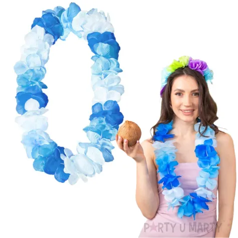 xx naszyjnik hawajski niebieski 115 cm