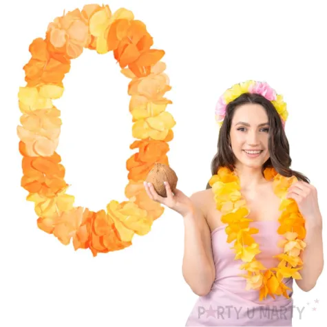 xx naszyjnik hawajski pomaranczowy 115 cm