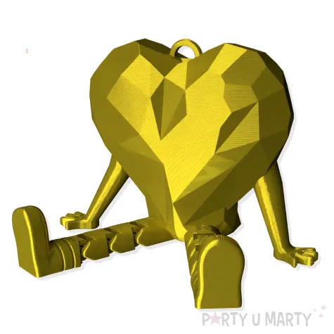 xx obciaznik serce z nozkami zlote