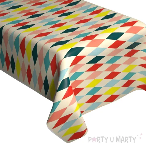 xx obrus papierowy romby mix 180 x 120 cm
