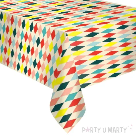 xx obrus papierowy romby mix 180 x 120 cm