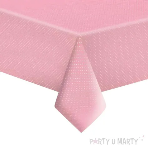 xx obrus papierowy white dots on pink 120 x 180 cm
