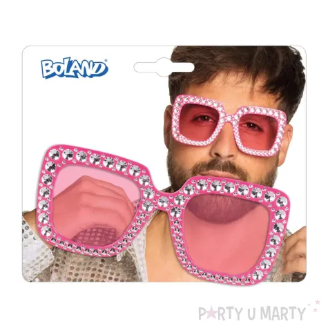 xx okulary party bling rozowe