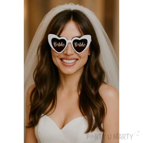 xx okulary party bride serce