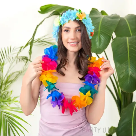 xx opaska hawajska na gumce niebieska