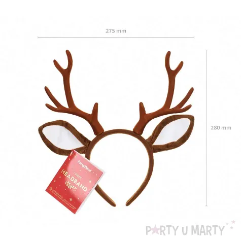 xx opaska rogi jelonka z uszami 26x28 5cm mix