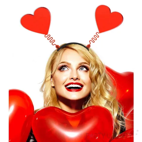 xx opaska serca czerwony transoarent