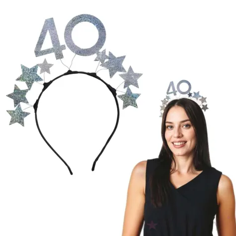 xx opaska z gwiazdkami 40 srebrna