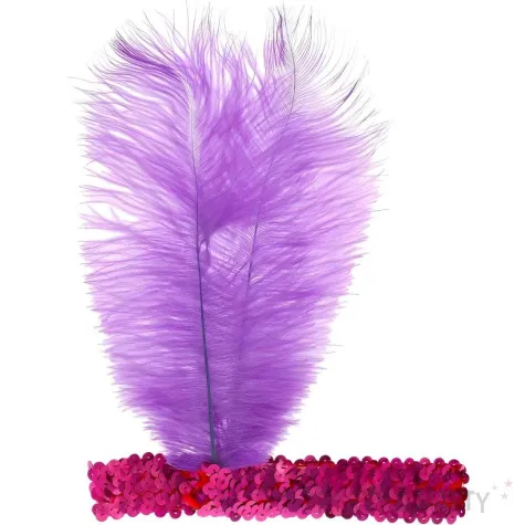 xx opaska z piorem retro magenta