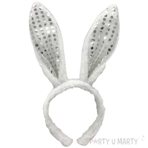 xx opaska z uszami krolika z cekinami