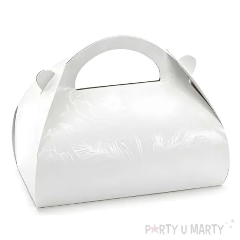 xx ozdobne pudelka na ciasto perlowe galazki 16 x 15 x 8 cm bialy 1 op 10 szt