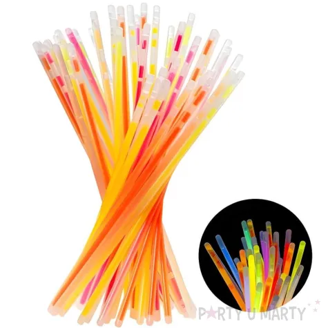 xx paleczki fluorescencyjne mix kolorow 20 cm z lacznikami 1 op 100 szt