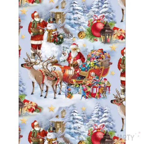 xx papier ozdobny 2m wiety mikolaj i renifery 50418
