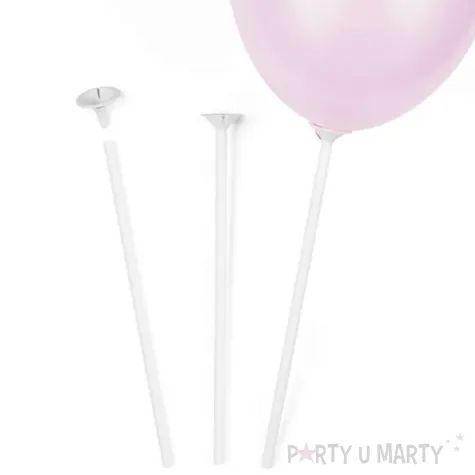 xx patyczki z zatyczkami do balonow 30 cm bialy 1 op 100 szt