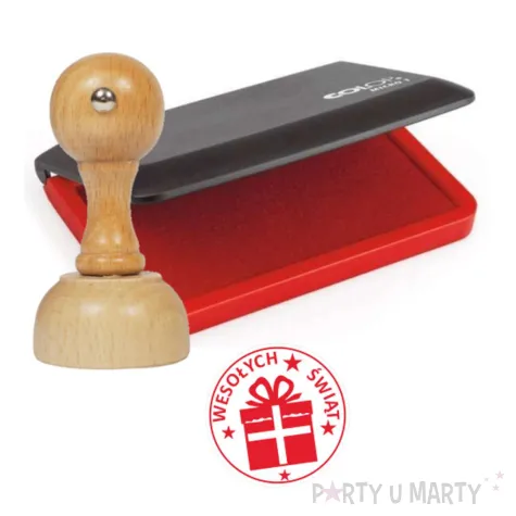 xx pieczatka wesolych swiat prezent czerw podus